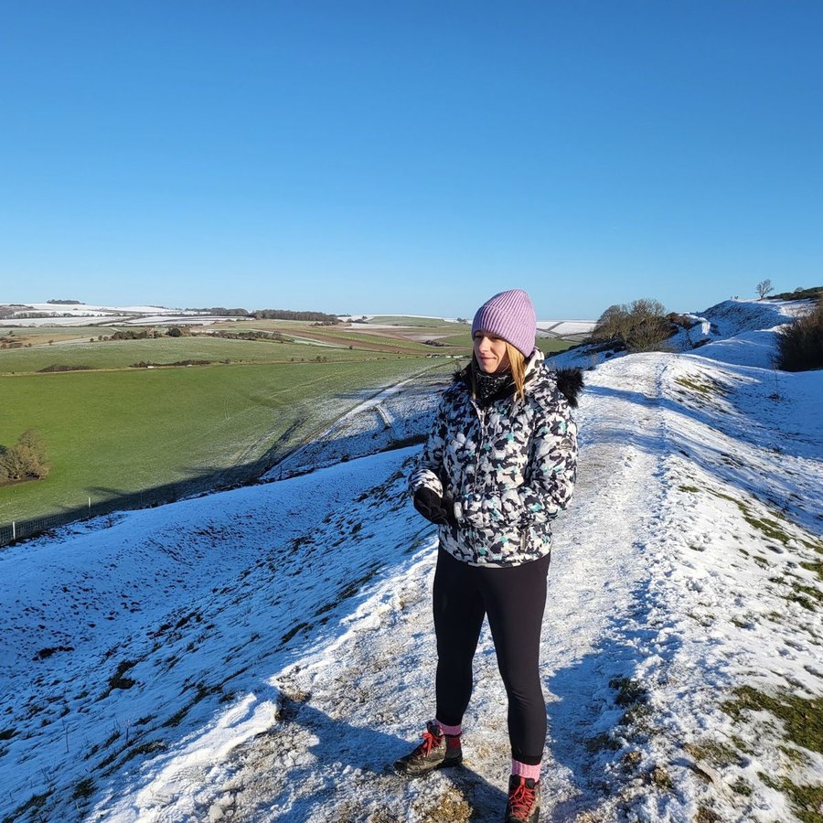 Mandy, out walking in the countryside
